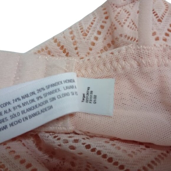 Women's Auden Pink Unlined Demi Coverage Underwire Lace Bra 32B NWT - Picture 7 of 7